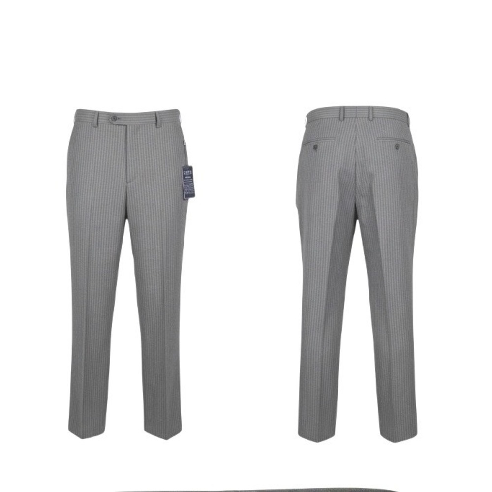 NWT Chaps Men's Suit Separate Dress Pants 36x30 Grey Pinstripe Trousers $120